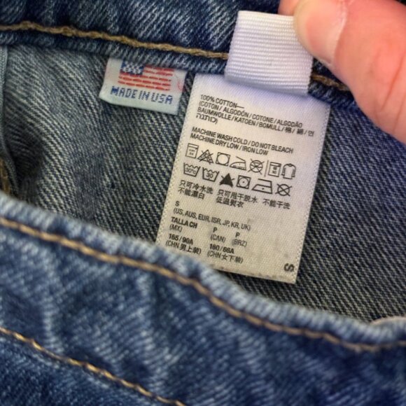 American Apparel | Button Down A-Line Denim Mini Skirt | Dark Wash - Picture 8 of 10